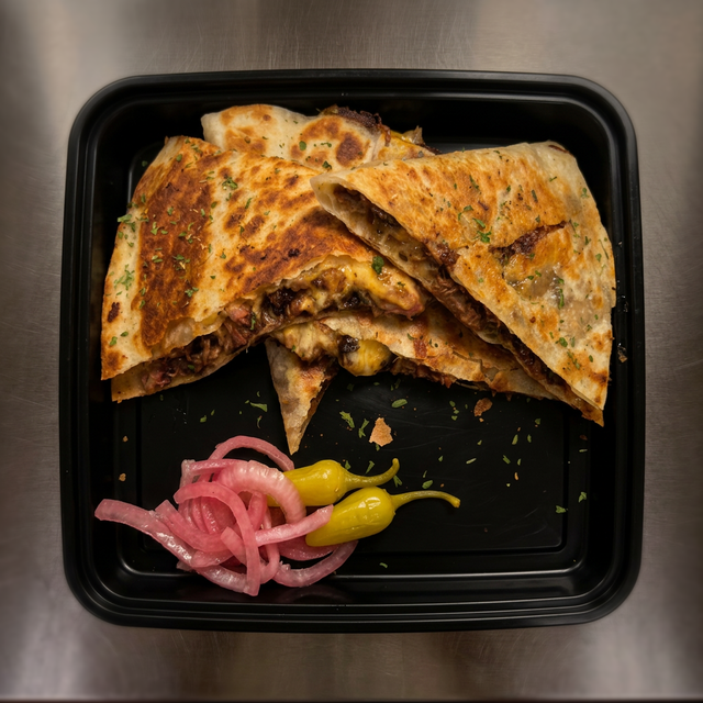 BBQ SMOKED MEAT QUESADILLA.
